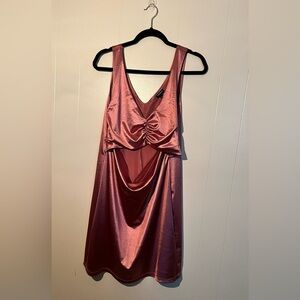 Torrid shiny dusty rose pink cut out dress, size 1-1x (14-16)